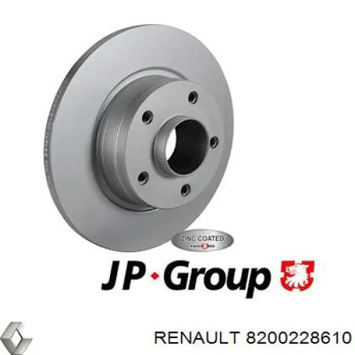 Disco de freno trasero 8200228610 Renault (RVI)