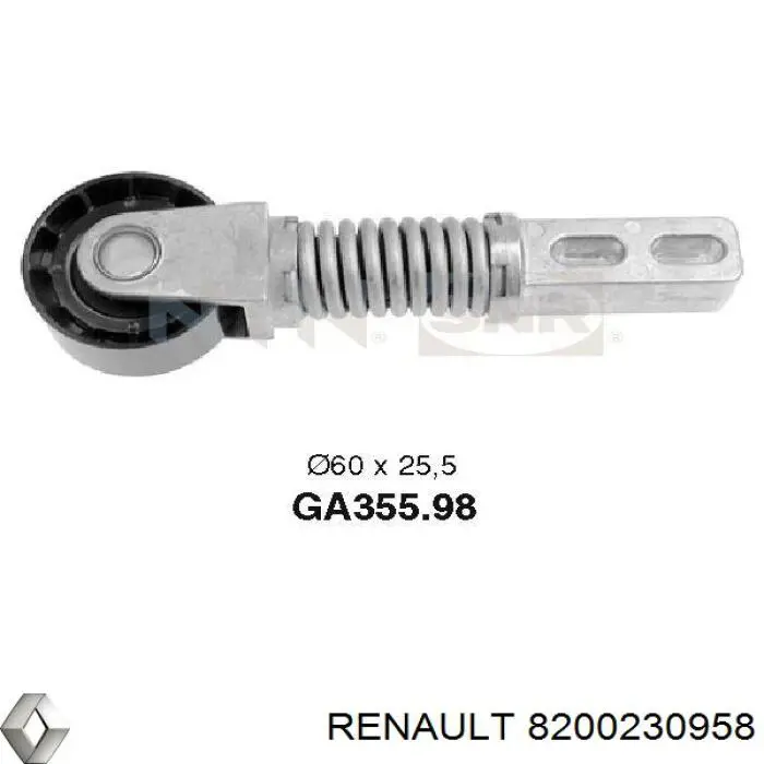 8200230958 Renault (RVI) tensor de correa, correa poli v