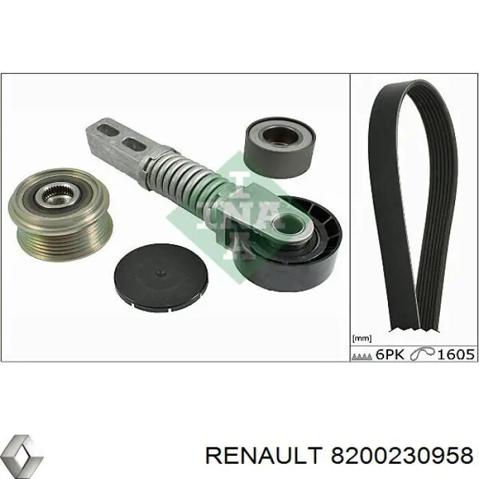 Tensor de la correa trapecial Renault (RVI) 8200230958 precio, desde 43,96 EUR