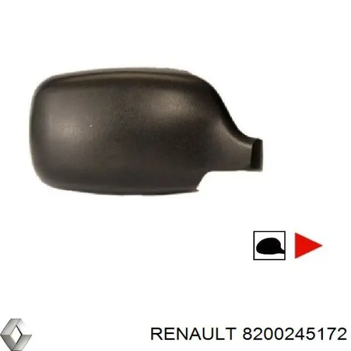 Cubierta, retrovisor exterior derecho para Renault Kangoo (KC0)