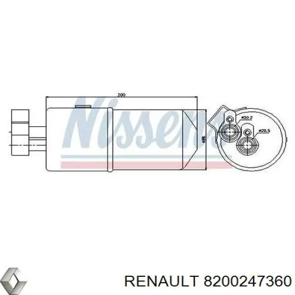 Filtro deshidratador aire acondicionado Renault (RVI) 8200247360 precio, desde 33,40 EUR