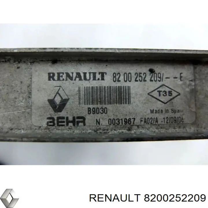 8200252209 Renault (RVI) intercooler