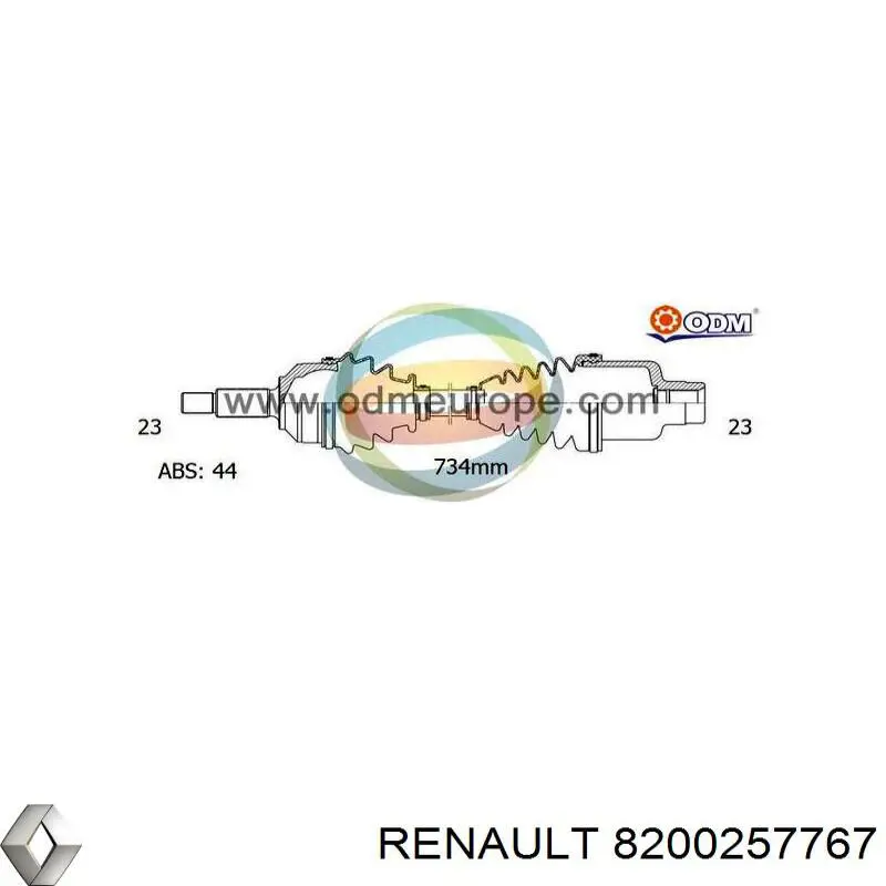 8200257767 Renault (RVI) árbol de transmisión delantero derecho