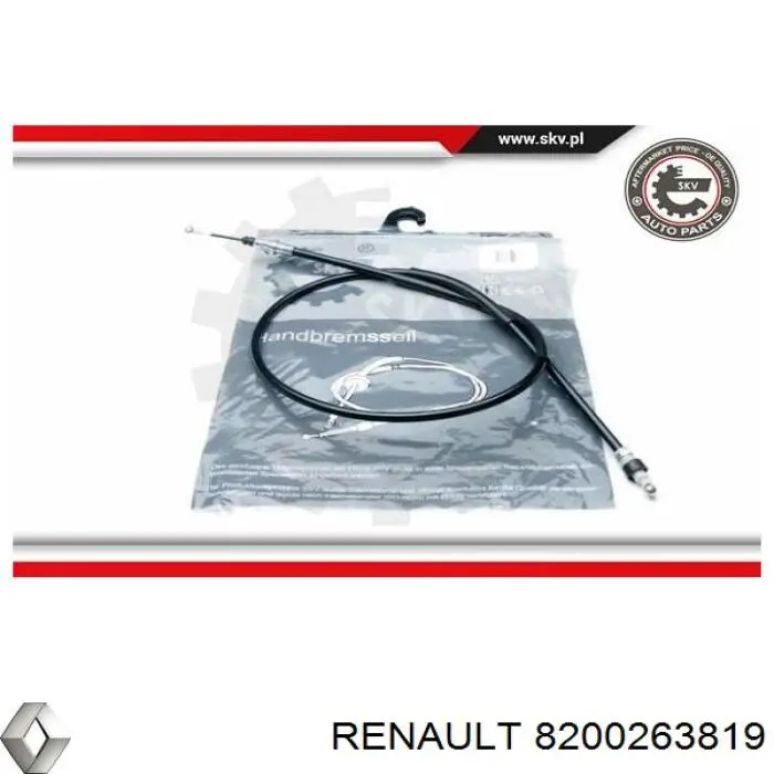 Cable de freno de mano trasero izquierdo Renault (RVI) 8200263819 precio, desde 13,81 EUR