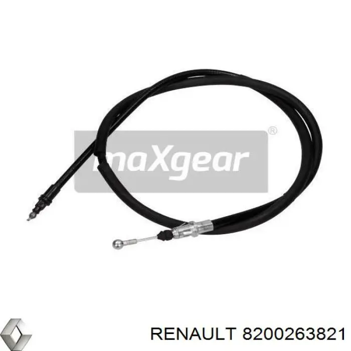 8200263821 Renault (RVI) cable de freno de mano trasero derecho