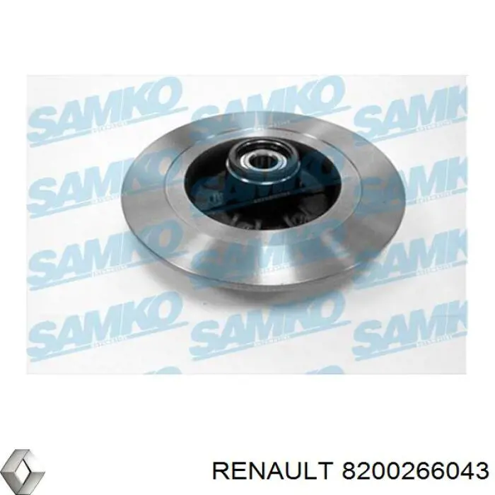 Disco de freno trasero 8200266043 Renault (RVI)