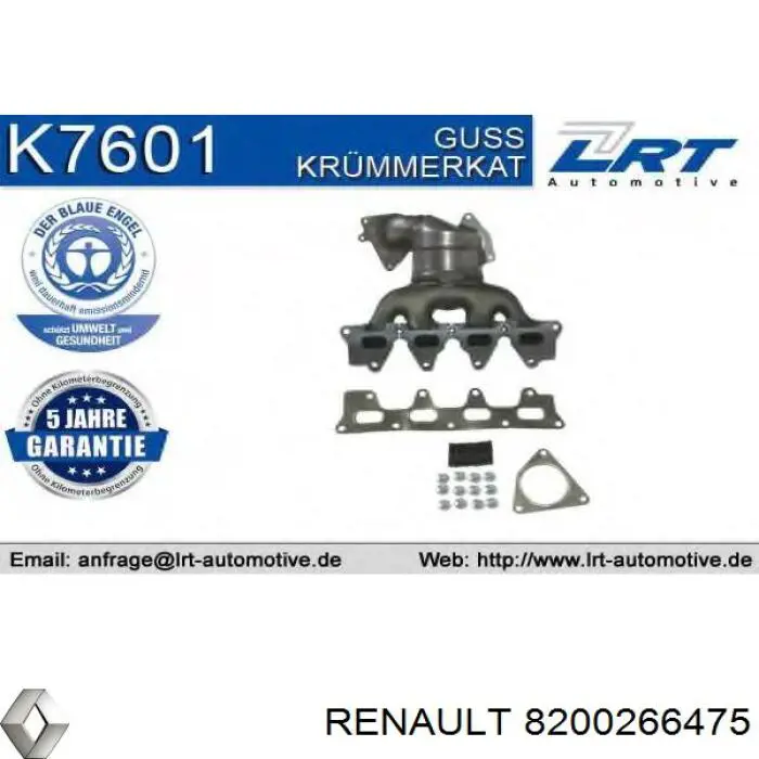 7700109722 Renault (RVI) Colectores de escape