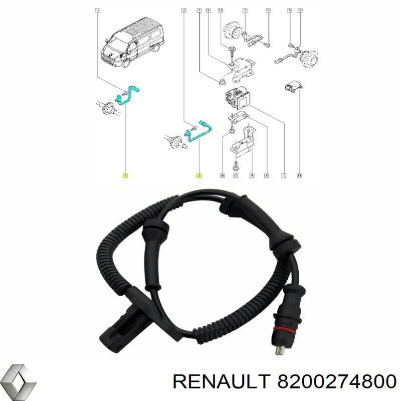 Sensor ABS de rueda delantera Renault (RVI) 8200274800 precio, desde 27,95 EUR