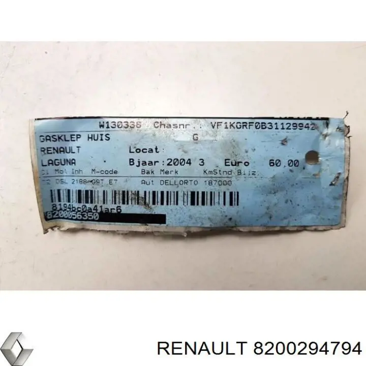 8200294794 Renault (RVI) válvula egr