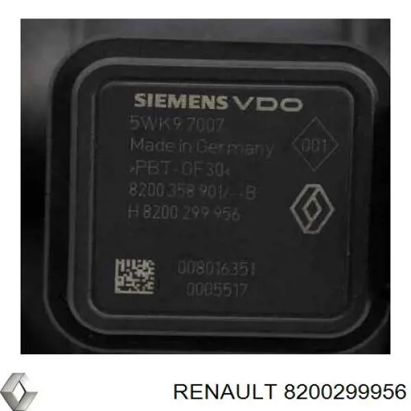 Medidor de flujo de aire Renault (RVI) 8200299956 precio, desde 31,76 EUR
