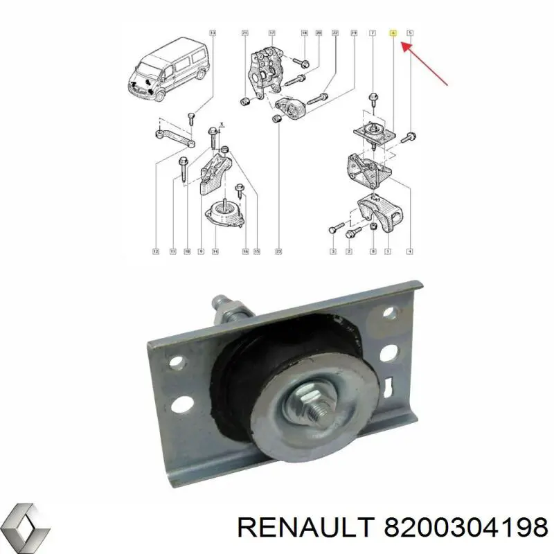 Comprar 8200304198 Renault (RVI) Soporte izquierdo del motor