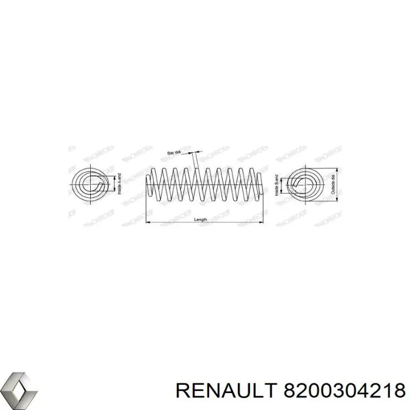 Muelle delantero Renault (RVI) 8200304218 precio, desde 31,78 EUR