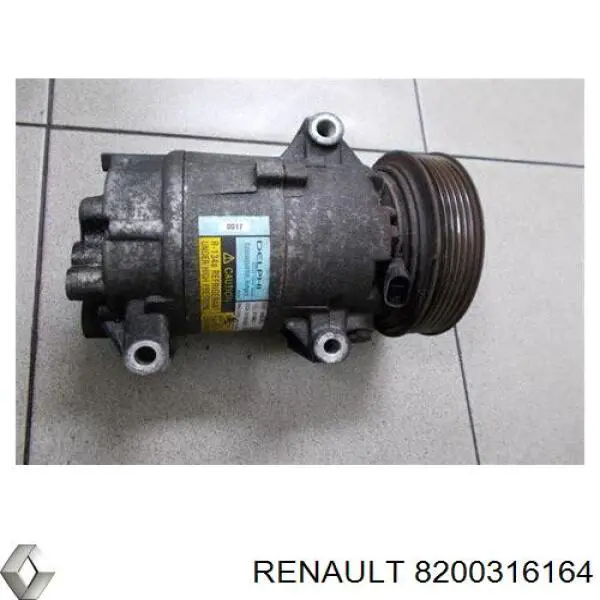 Compresor de aire acondicionado 8200316164 Renault (RVI)
