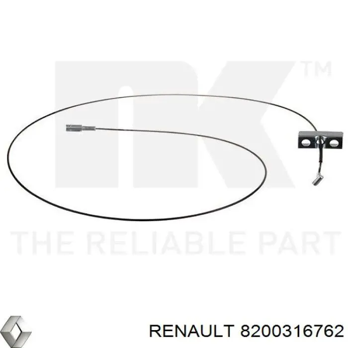 8200316762 Renault (RVI) cable de freno de mano delantero