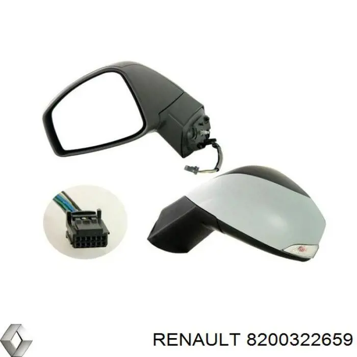 8200322659 Renault (RVI) cubierta de espejo retrovisor derecho