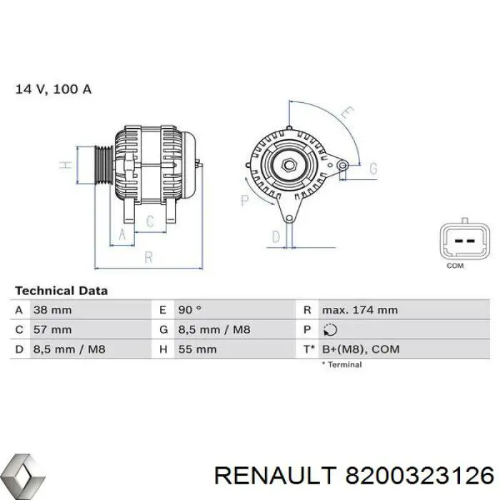 8200323126 Renault (RVI) alternador