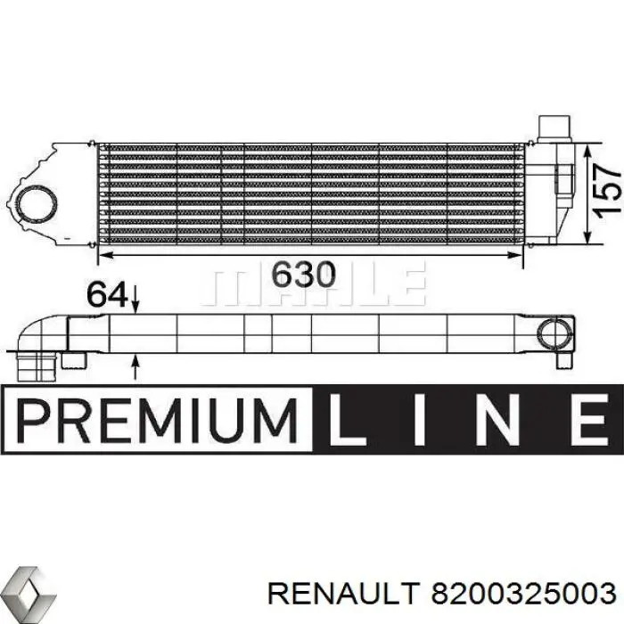 Radiador de aire de admisión Renault (RVI) 8200325003 precio, desde 111,80 EUR