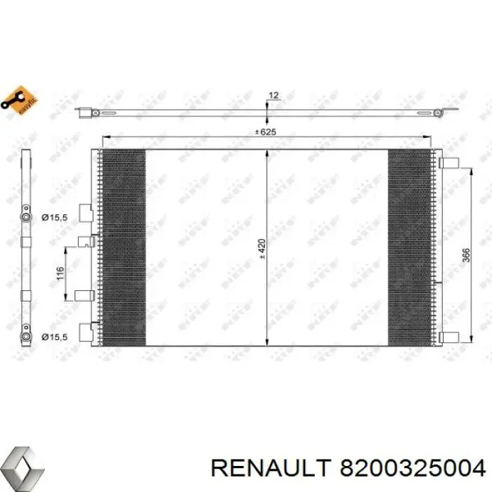 Comprar 8200325004 Renault (RVI) Condensador de aire acondicionado