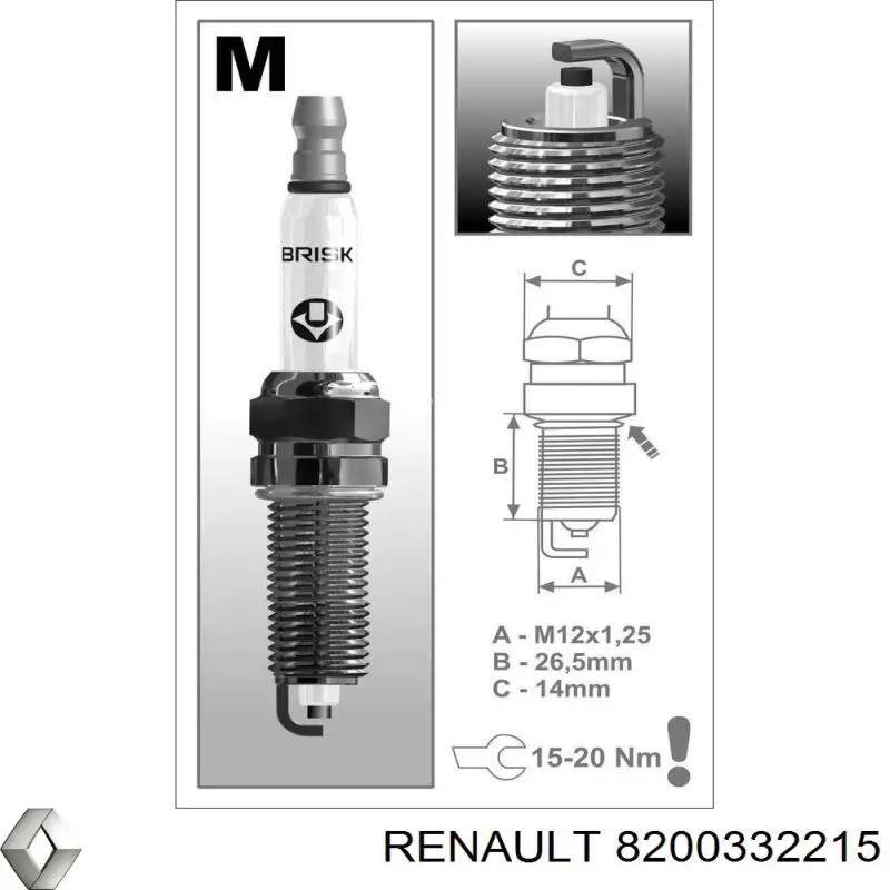 8200332215 Renault (RVI) bujía