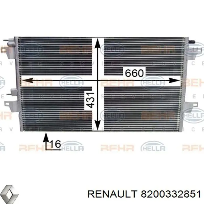 Aire acondicionado capacitor Renault (RVI) 8200332851 precio, desde 86,39 EUR