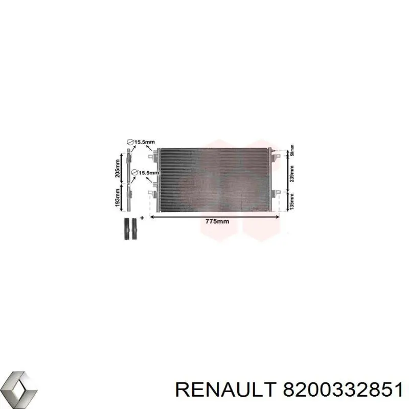 8200332851 Renault (RVI) condensador aire acondicionado