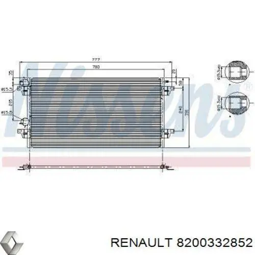 Aire acondicionado capacitor Renault (RVI) 8200332852 precio, desde 50,82 EUR