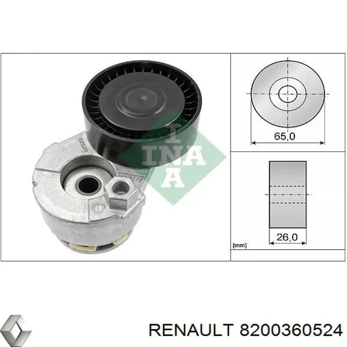 8200360524 Renault (RVI) tensor de correa, correa poli v