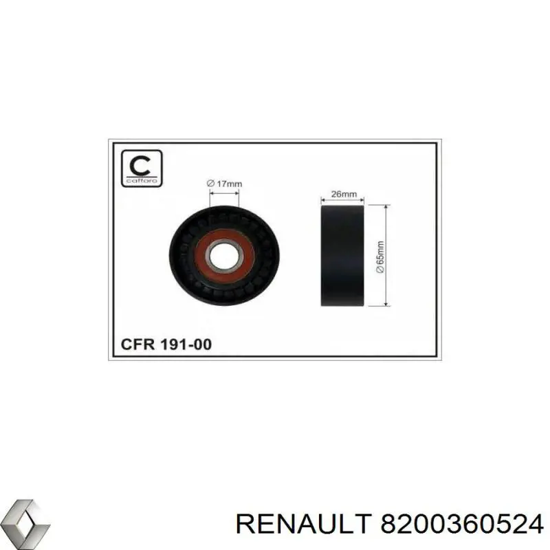 Tensor de la correa trapecial Renault (RVI) 8200360524 precio, desde 34,22 EUR