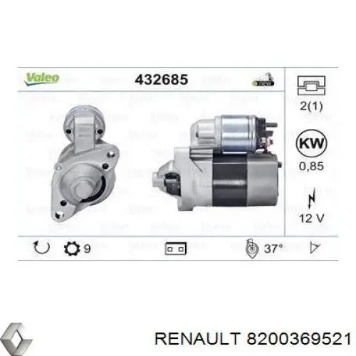 8200369521 Renault (RVI) motor de arranque