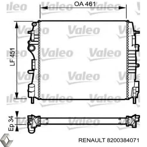 Água radiador Renault (RVI) 8200384071 precio, desde 141,91 EUR