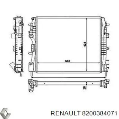 8200384071 Renault (RVI) radiador