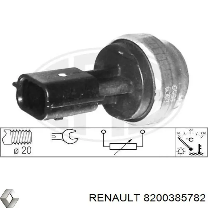 8200385782 Renault (RVI) sensor de temperatura del refrigerante