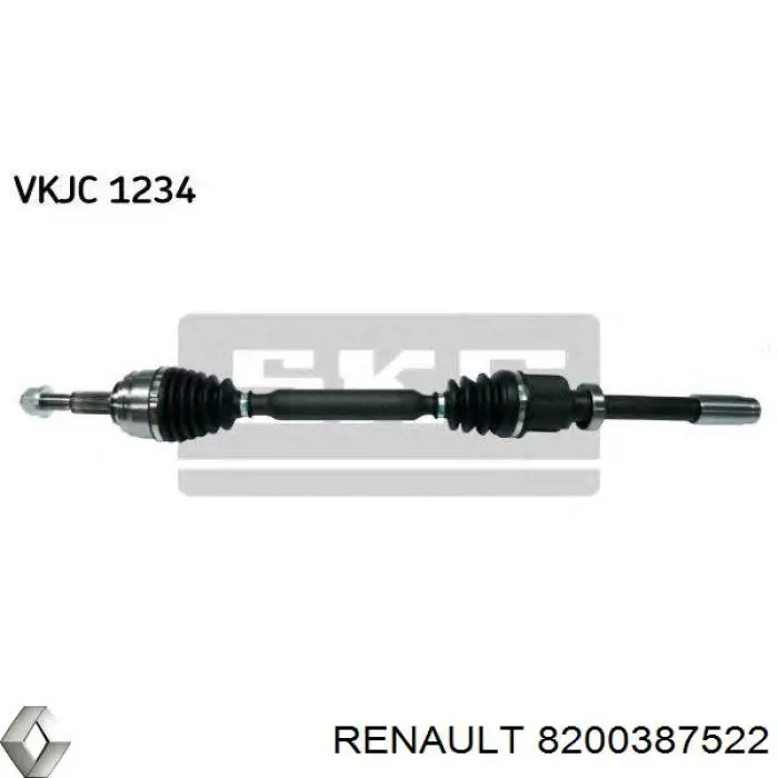 Semieje delantero derecho Renault (RVI) 8200387522 precio, desde 123,28 EUR