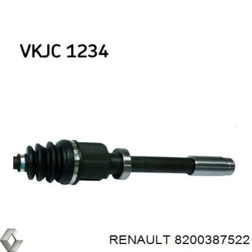 Comprar 8200387522 Renault (RVI) Semieje delantero derecho