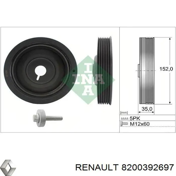 Comprar 8200392697 Renault (RVI) La polea del cigüeñal