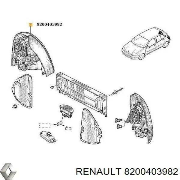 8200403982 Renault (RVI) piloto posterior derecho