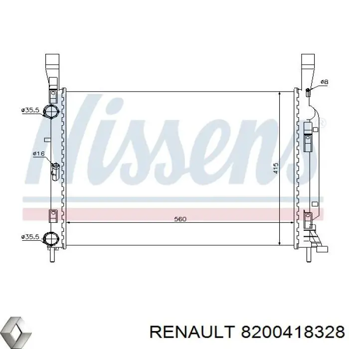 Água radiador Renault (RVI) 8200418328 precio, desde 84,22 EUR