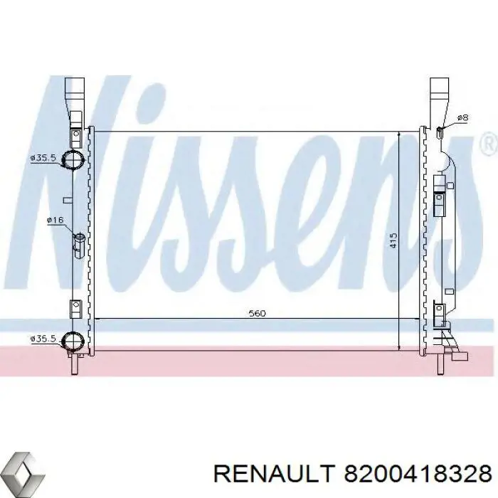 8200418328 Renault (RVI) radiador