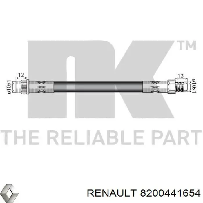 Latiguillo de freno delantero para Renault Kangoo (KW01)