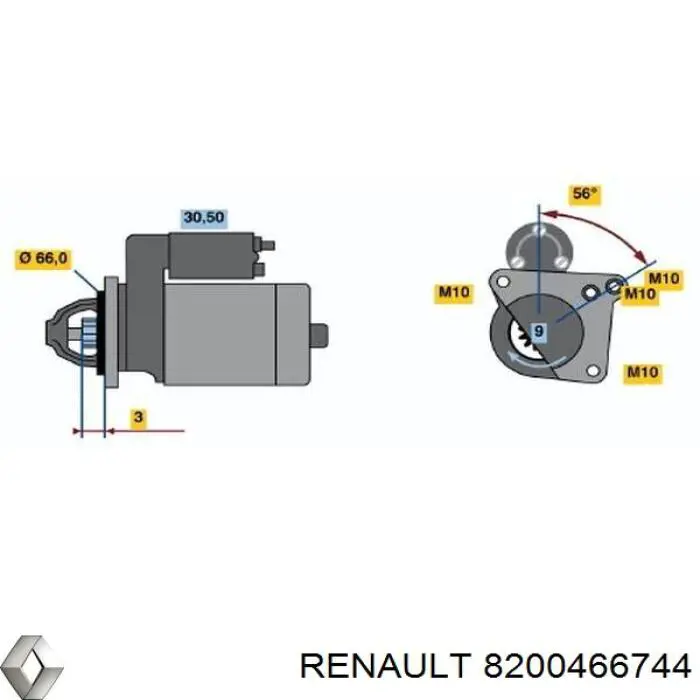 8200466744 Renault (RVI) motor de arranque