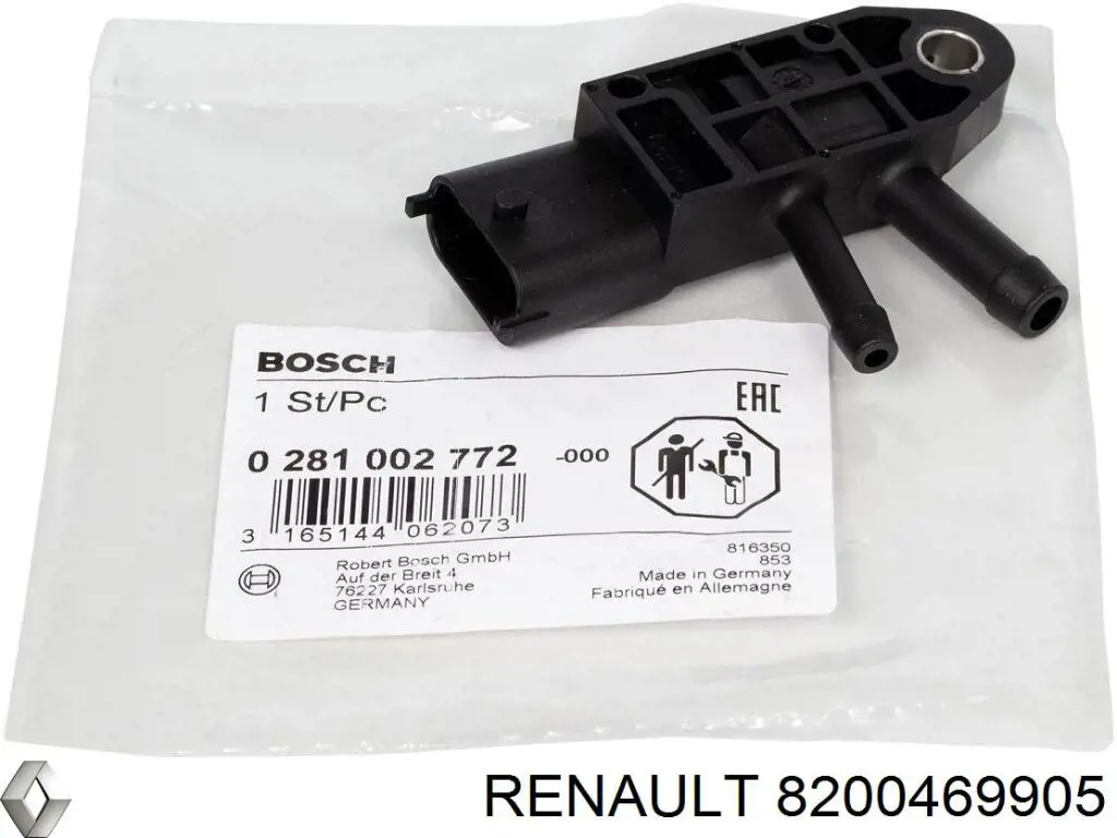 8200469905 Renault (RVI) Sensor de presion de escape