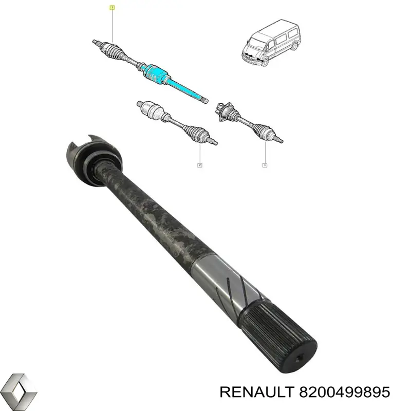 Semieje delantero derecho Renault (RVI) 8200499895