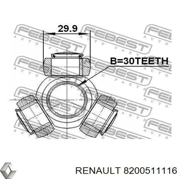 8200511116 Renault (RVI) árbol de transmisión delantero izquierdo
