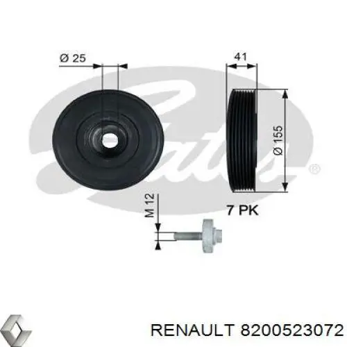 Polea dámper Renault (RVI) 8200523072