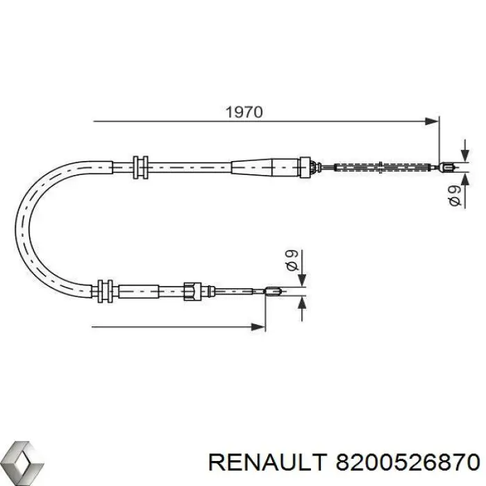 Comprar 8200526870 Renault (RVI) Cable de freno de mano trasero derecho/izquierdo