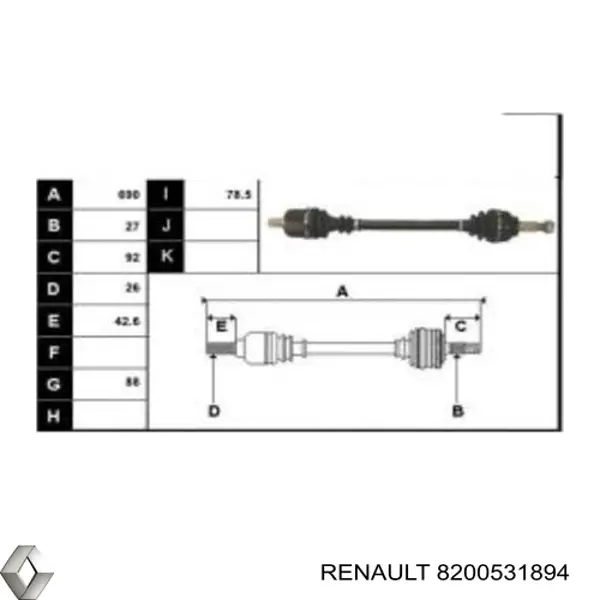 8200531894 Renault (RVI) árbol de transmisión delantero izquierdo