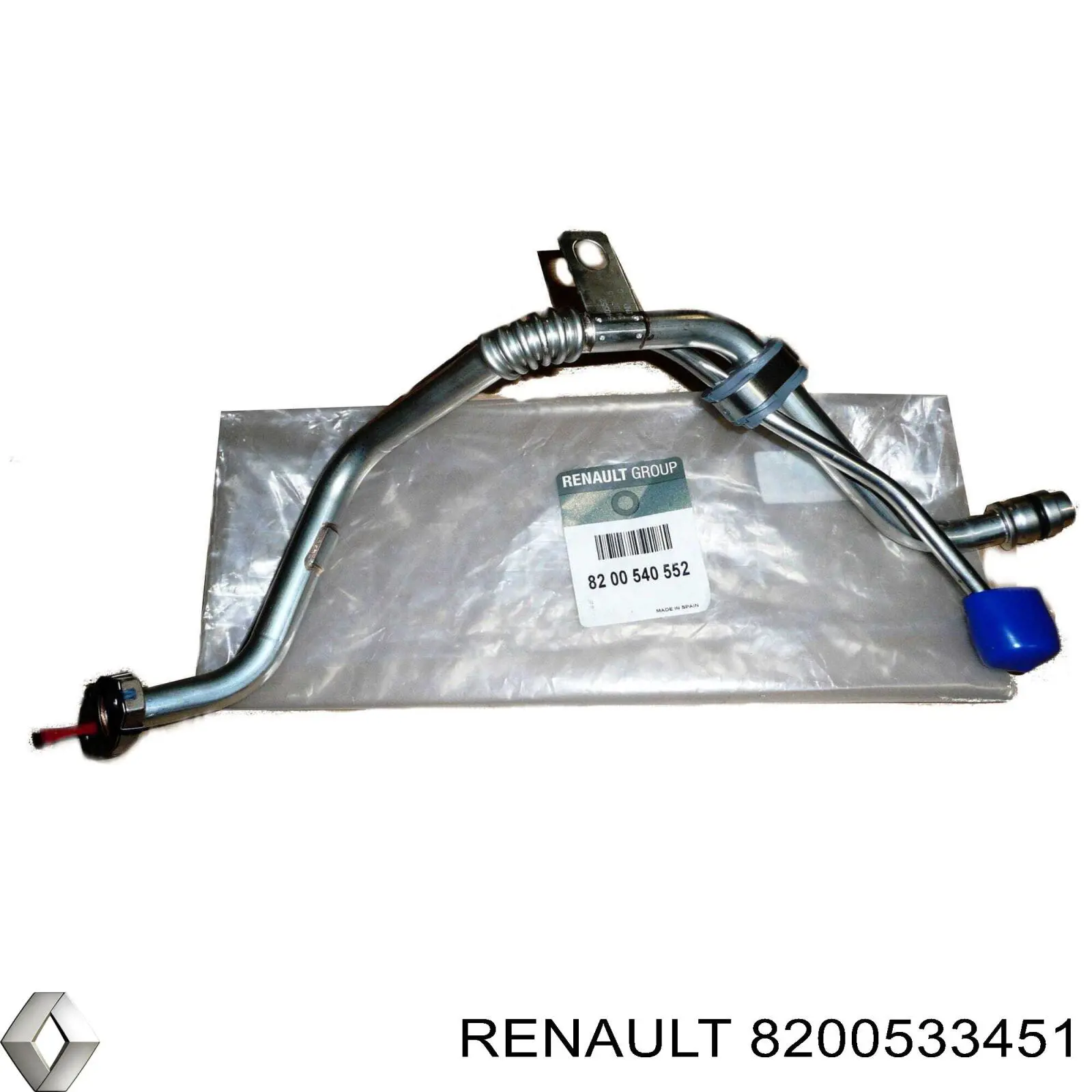 Tubo de suministro de aceite a la turbina 8200533451 Renault (RVI)