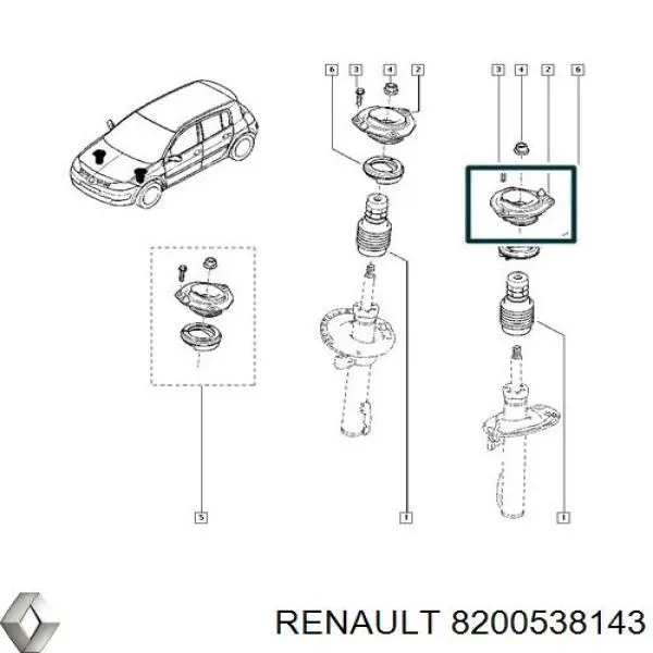 8200538143 Renault (RVI) bisagra de puerta trasera derecha