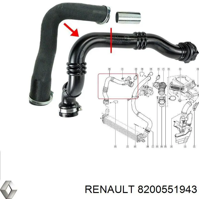 Tubo intercooler 2400423 Metzger