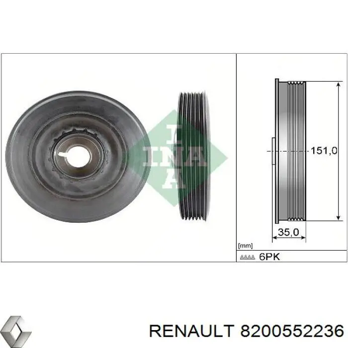Comprar 8200552236 Renault (RVI) La polea del cigüeñal